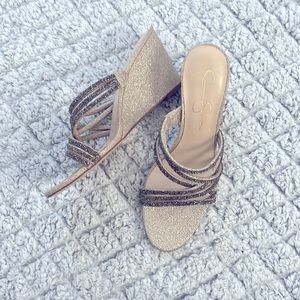 Jessica Simpson Glitter Wedges